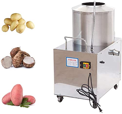 MNSSRN Stainless Steel Potato Peeling Machine, Commercial Automatic Potato Peeling Machine, Stainless Steel Centrifugal Rotating Fruit and Vegetable Knife Kitchen Peeling Tool,2200W