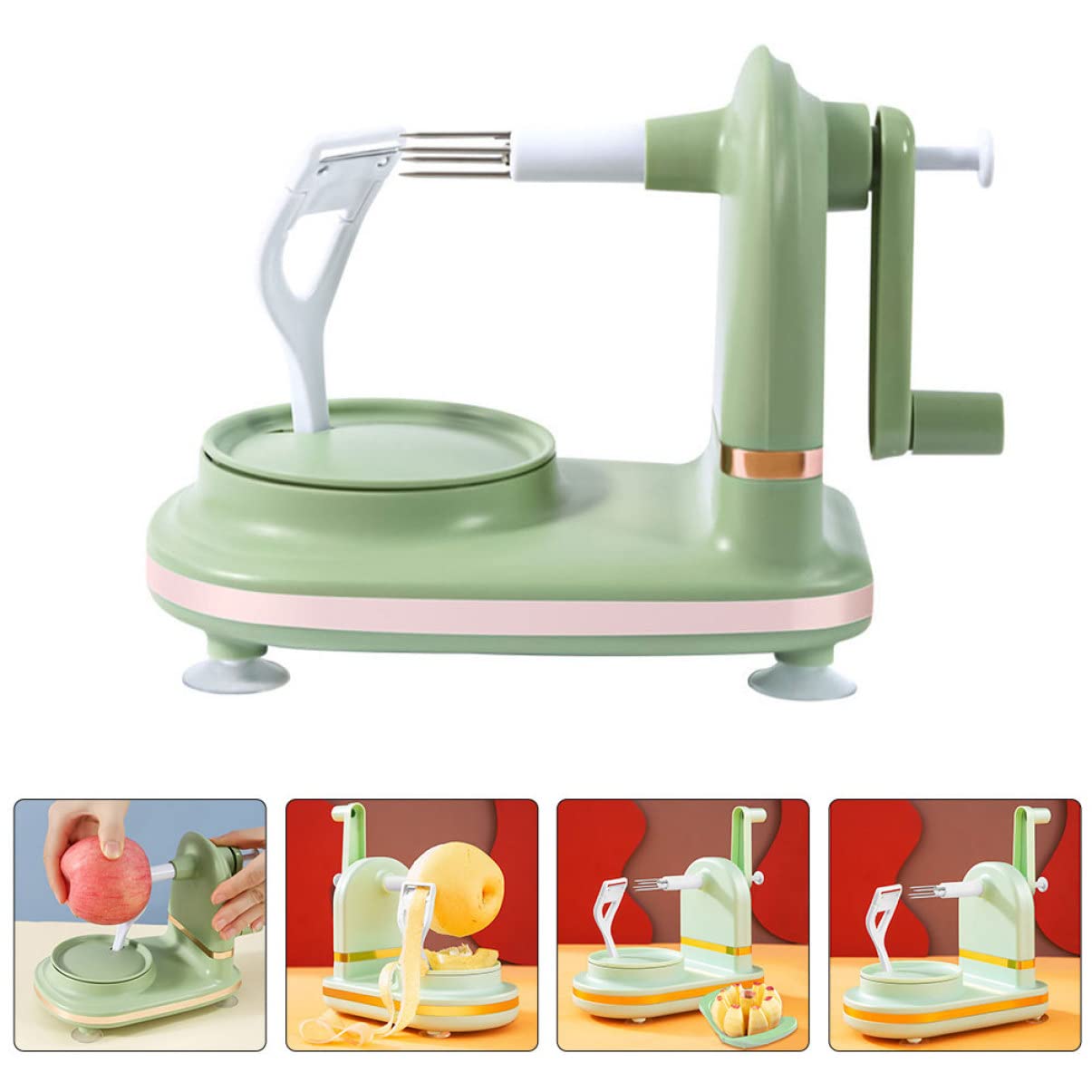 Fruit Peeler Fruits Peeling Tools Potato Skin Peeler Apples Slicer Corer Peeling Machine Pear Vegetables Peeler Kitchen Peeler Metal To Rotate Stainless Steel Kitchenware