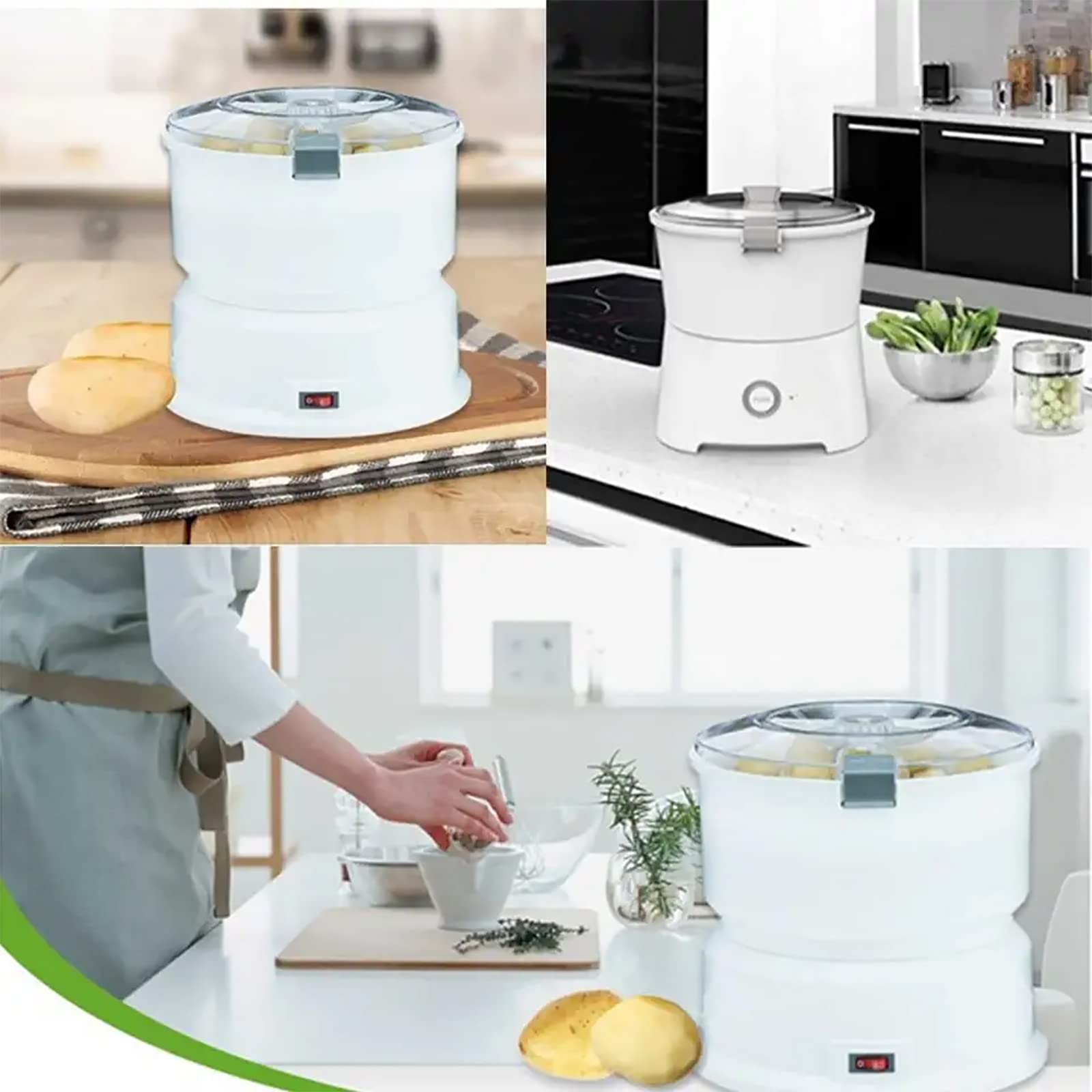 Electric Potato Peeler, Commercial Small Potato Peeling Machine, Vegetable Dehydrator, 1 kg Capacity, One-button Drive, Convenient and Fast, for Canteens, Hotels, Restaurants or Home Kitchen