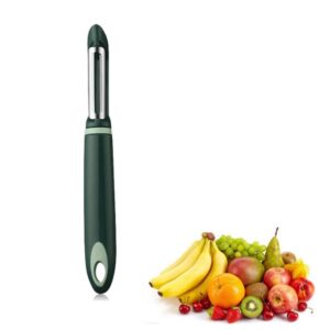 Stainless Steel Kitchen Potato Peeler Professional Vegetables Fruit Scraper Handheld Anti-Slip Rotary Carrot Cucumber Peeling Tools(Dark Green)
