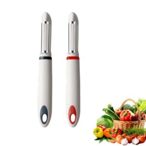 Stainless Steel Kitchen Potato Peeler Professional Vegetables Fruit Scraper Handheld Anti-Slip Rotary Carrot Cucumber Peeling Tools(Dark Green)