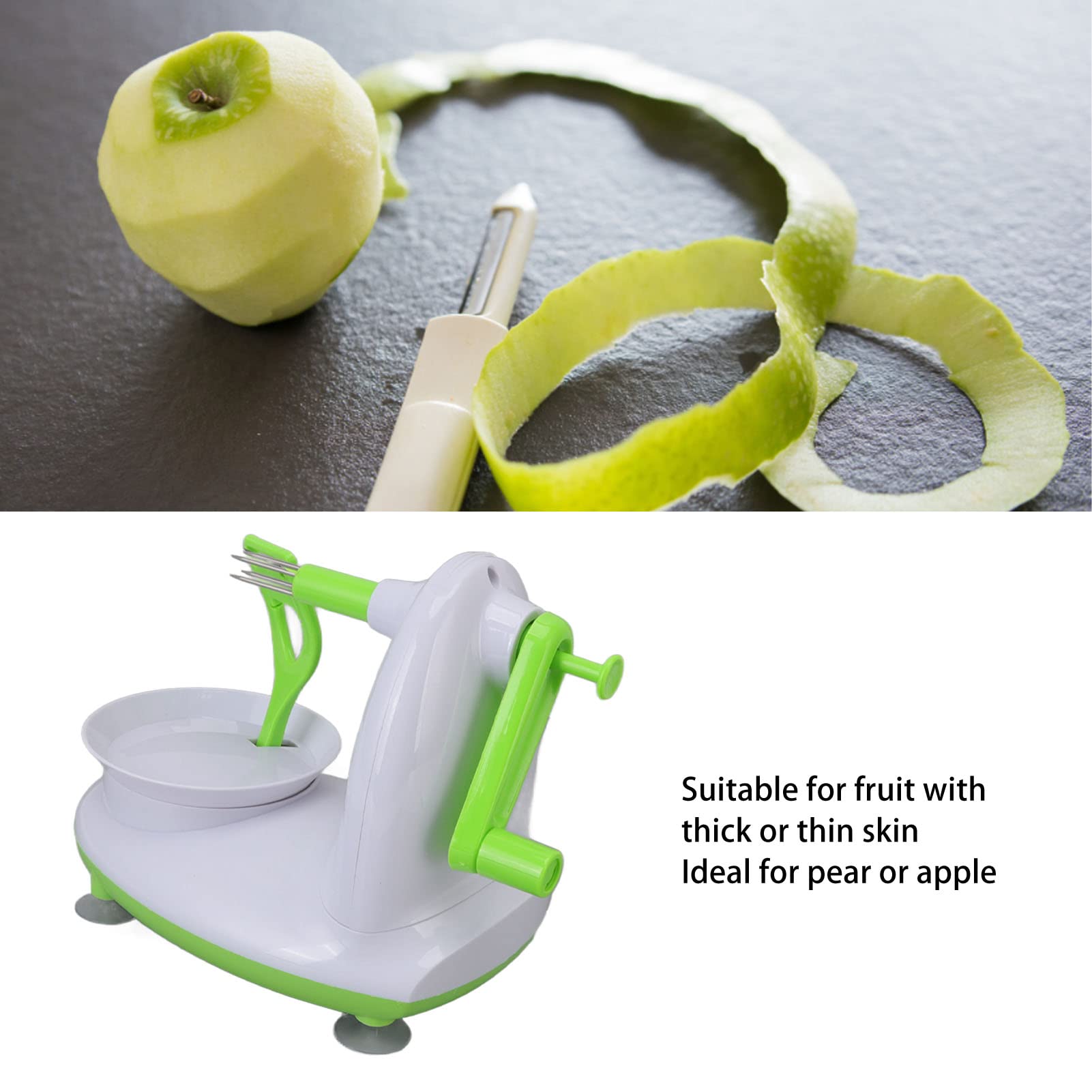 Peeler, Easy Hand Crank Multi Function Fast Peeling ABS Pear Peeler for Fruits, Apples, Potatoes (Ordinary Type)