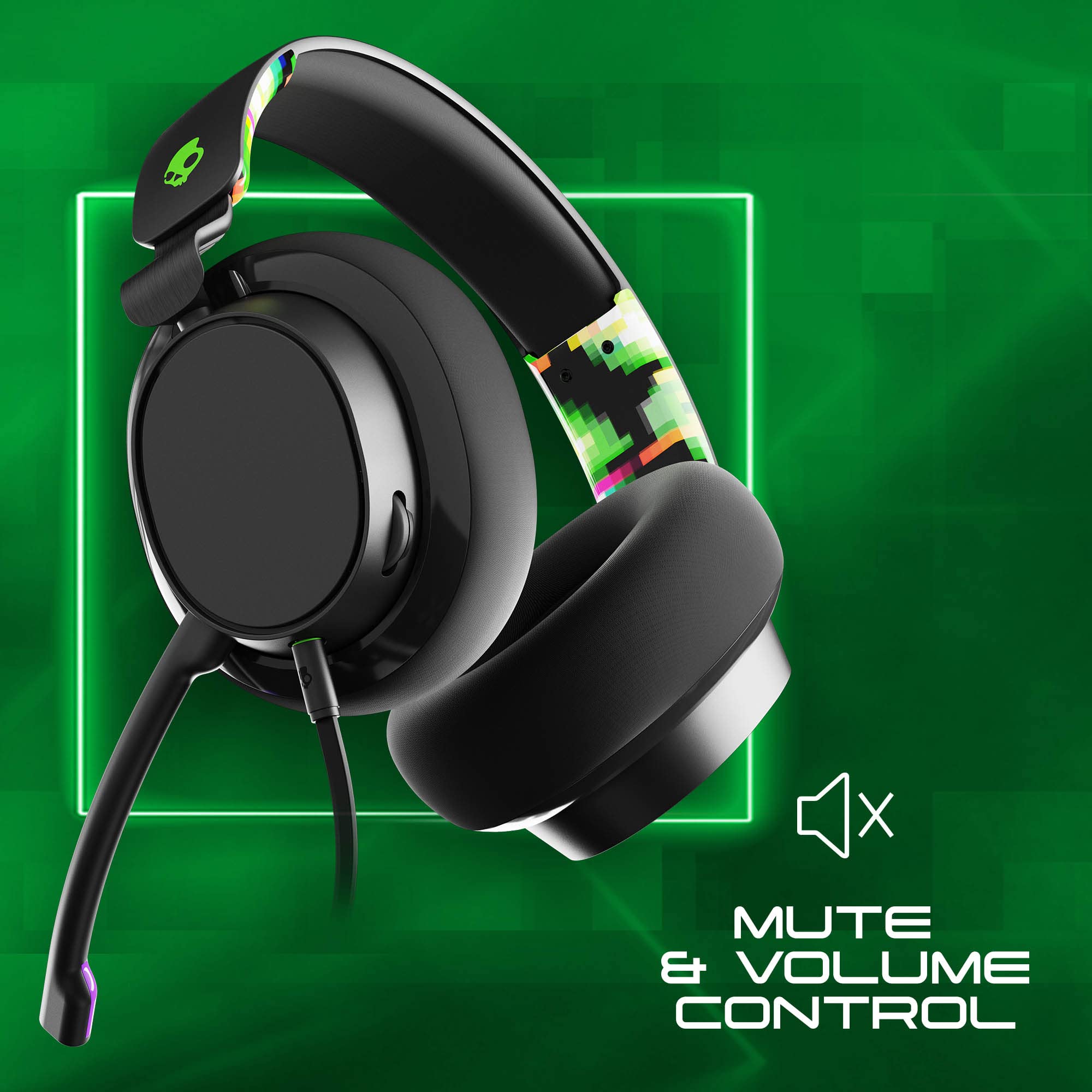 Skullcandy SLYR Multi-Platform Over-Ear Wired Gaming Headset, Works with Xbox Playstation and PC - Green