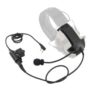 TSVISIONCORE Microphone & PTT for Walker's Razor Noise Cancelling Headphones Airsoft（Black）