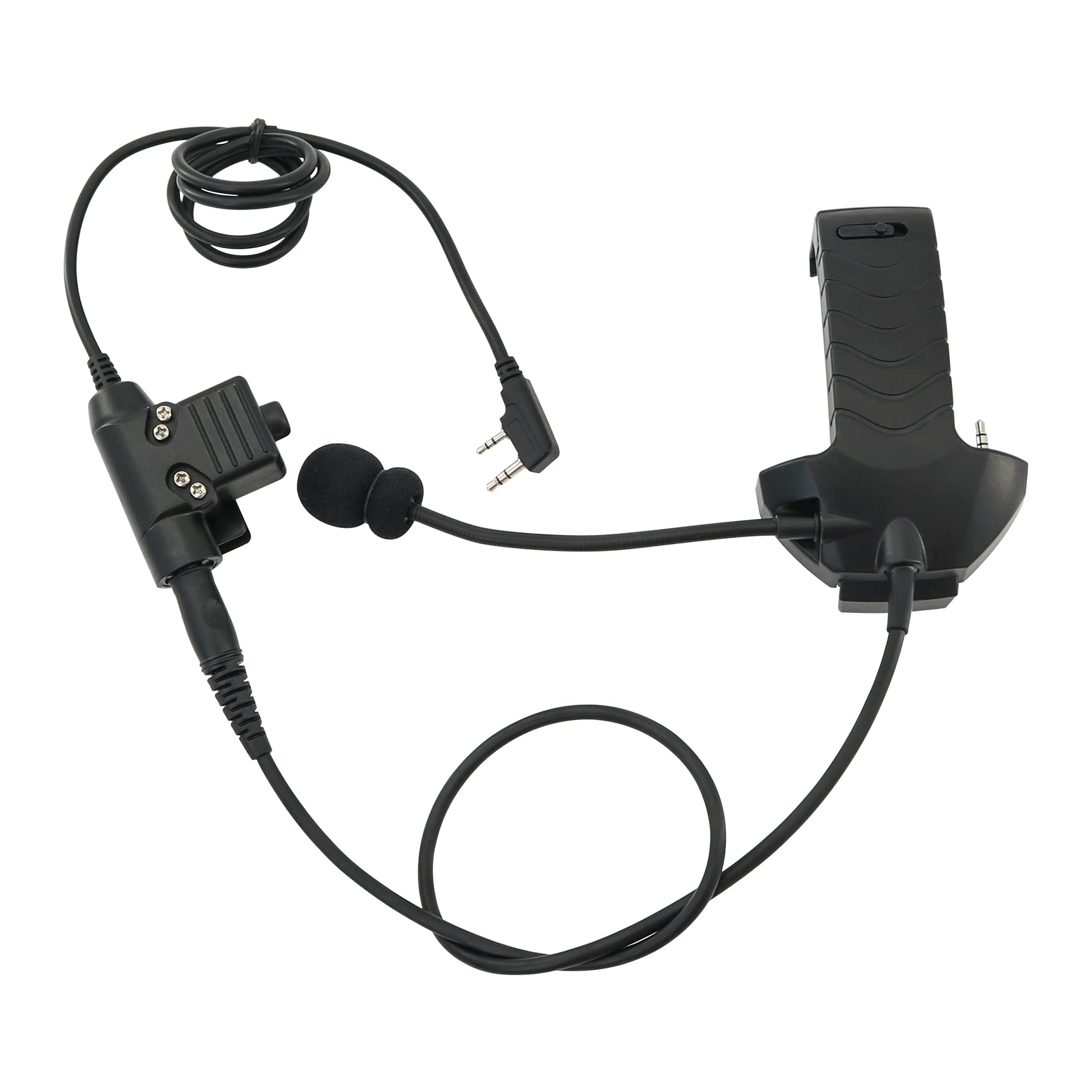 TSVISIONCORE Microphone & PTT for Walker's Razor Noise Cancelling Headphones Airsoft（Black）