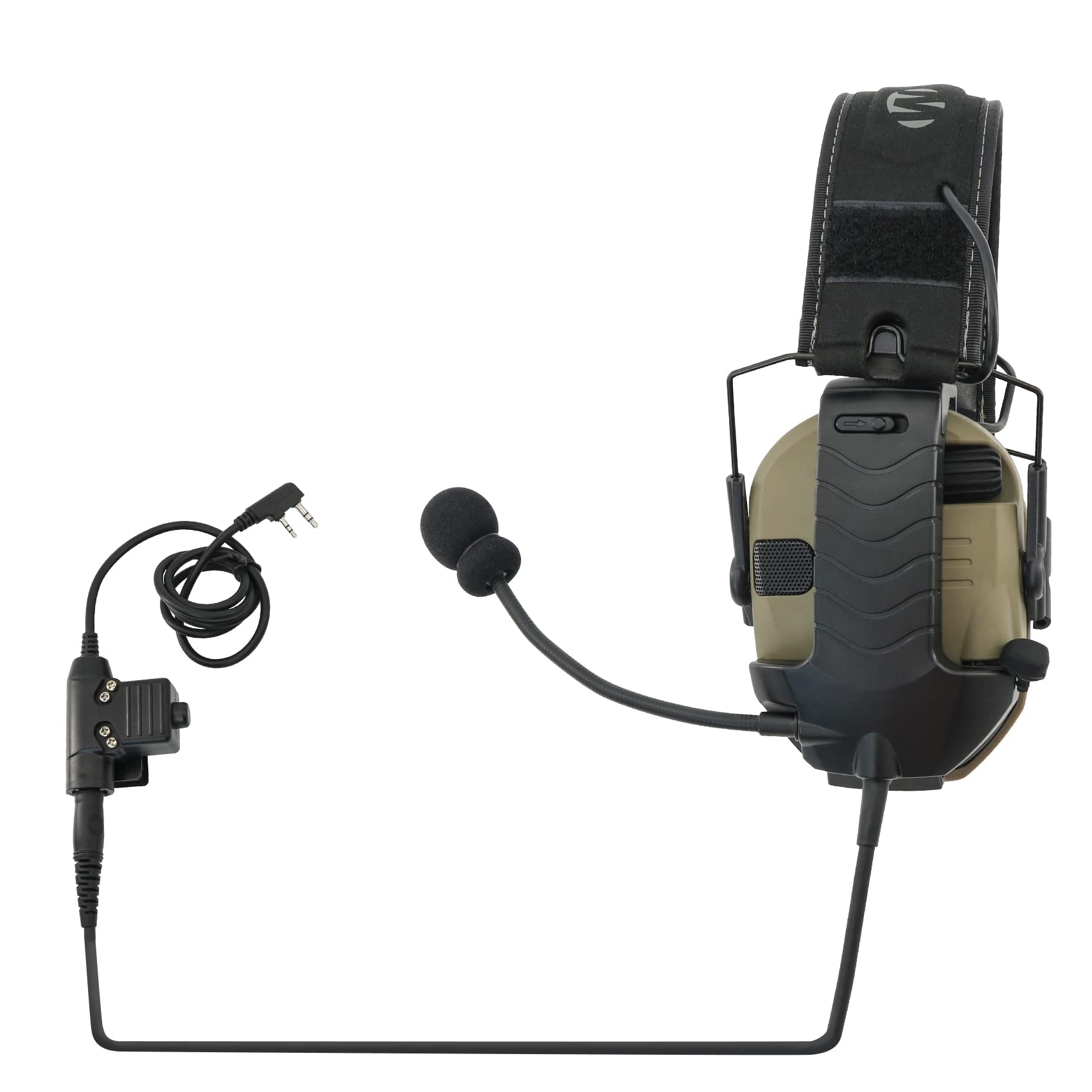 TSVISIONCORE Microphone & PTT for Walker's Razor Noise Cancelling Headphones Airsoft（Black）