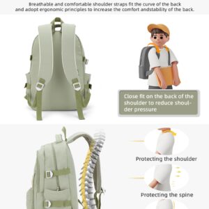 BOXSAM Lightweight Backpack for Women, Large Laptop Travel Backpack Casual Daypack College Bag Rucksack for Men. Green