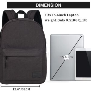 SUPACOOL Lightweight Casual Laptop Backpack with USB Charging Port For for Men and Women, Backpack for College (Grey)