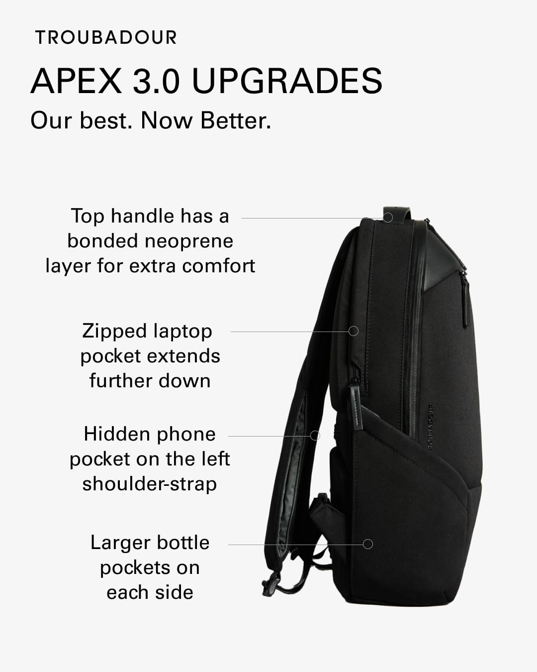 Troubadour Apex 17" Laptop Backpack - Waterproof, Lightweight, Spacious - Made From Recycled Materials