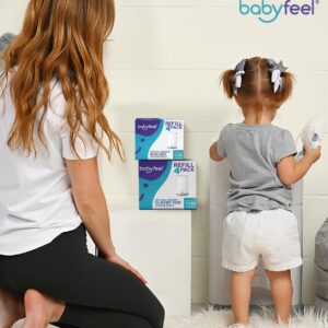 Babyfeel Refills Compatible with DEKOR MINI Diaper Pails | 4 Pack | Exclusive 20% Extra Thickness | Diaper Pail Refills with Powerful Odor Elimination | Powder Scent | Holds up to 1320 Diapers