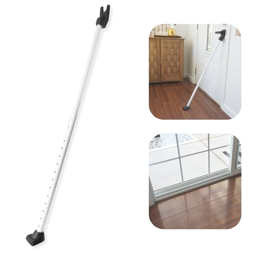 SECURITYMAN Adjustable Door Security Bar - Constructed of High Grade Iron - Great for Apartment Security or Home Protection Door Stoppers -(22.25” - 43.7” for Doors) (22.25” - 39.25” for Patio), White