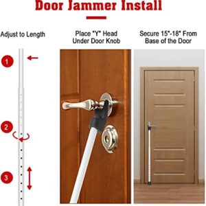 SECURITYMAN Adjustable Door Security Bar - Constructed of High Grade Iron - Great for Apartment Security or Home Protection Door Stoppers -(22.25” - 43.7” for Doors) (22.25” - 39.25” for Patio), White