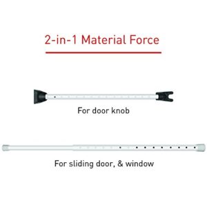 SECURITYMAN Adjustable Door Security Bar - Constructed of High Grade Iron - Great for Apartment Security or Home Protection Door Stoppers -(22.25” - 43.7” for Doors) (22.25” - 39.25” for Patio), White