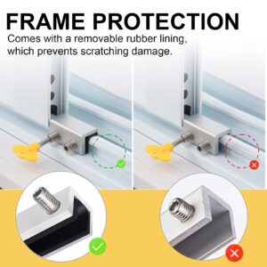 Window Locks, 4 Sets Sliding Security Window Lock with Key for Vertical & Horizontal Sliding Windows & Sliding Doors, Adjustable Window Locks Security Window Stoppers for Patio Bedroom Home and Office