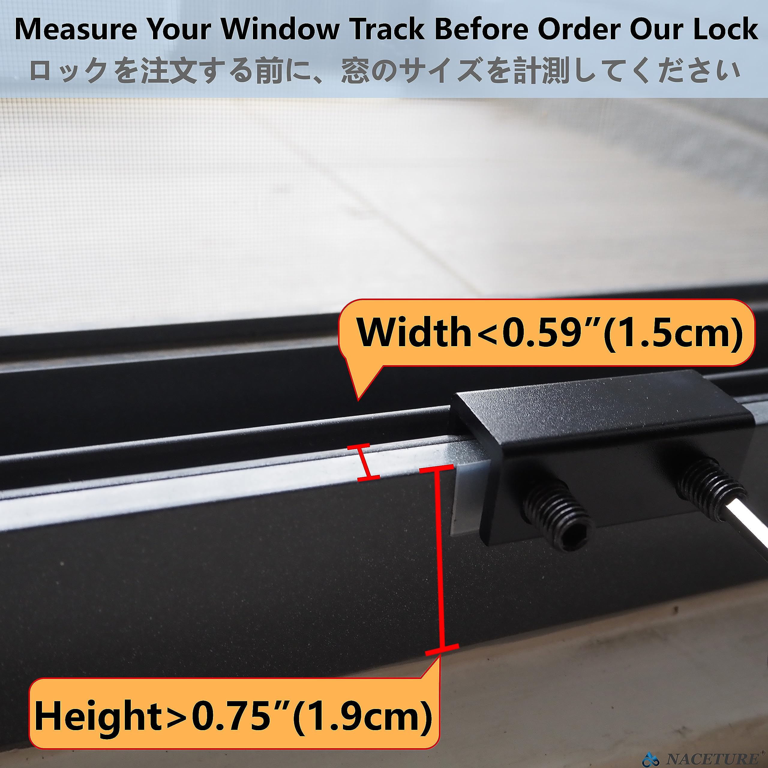 4 Pack Window Locks Door Security Bar for Vertical & Horizontal Sliding Door Locks - Window Stoppers Child Safety Locks Heavy Duty Aluminum Alloy Inside Window Track for Home Improvement, Protection