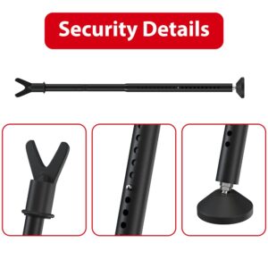 Door Security Bar, 3-in-1 Security Door Stoppers for Sliding Patio, Adjustable Front Door & Window Barricade Security Stick for Home Security, Door Lock Bar from Inside for Apartment