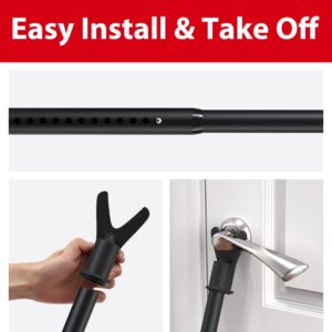 Door Security Bar, 3-in-1 Security Door Stoppers for Sliding Patio, Adjustable Front Door & Window Barricade Security Stick for Home Security, Door Lock Bar from Inside for Apartment