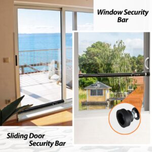 BsBsBest Window Security Bars Inside Adjustable 18 to 51 Inch Sliding Door Security Bar interior Black 1 Pack Window Locks Security up and Down Window Bars Security Extendable