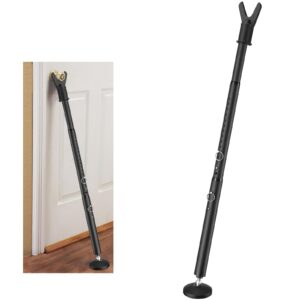 door security bar, 1 1/8 inch heavy duty security bars, 35-41.7" adjustbale door saftey bar - portbale security door barricade bar inside (1 pc, black) (frosted black)