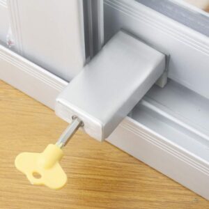 1pcs door window lock stopper adjustable thick sliding safety anti theft, children security lockchild plastic steel aluminium free rails limit window door anti slip