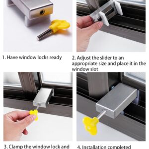 1PCS Door Window Lock Stopper Adjustable Thick Sliding Safety Anti theft, Children Security LockChild Plastic Steel Aluminium Free Rails Limit Window Door Anti Slip