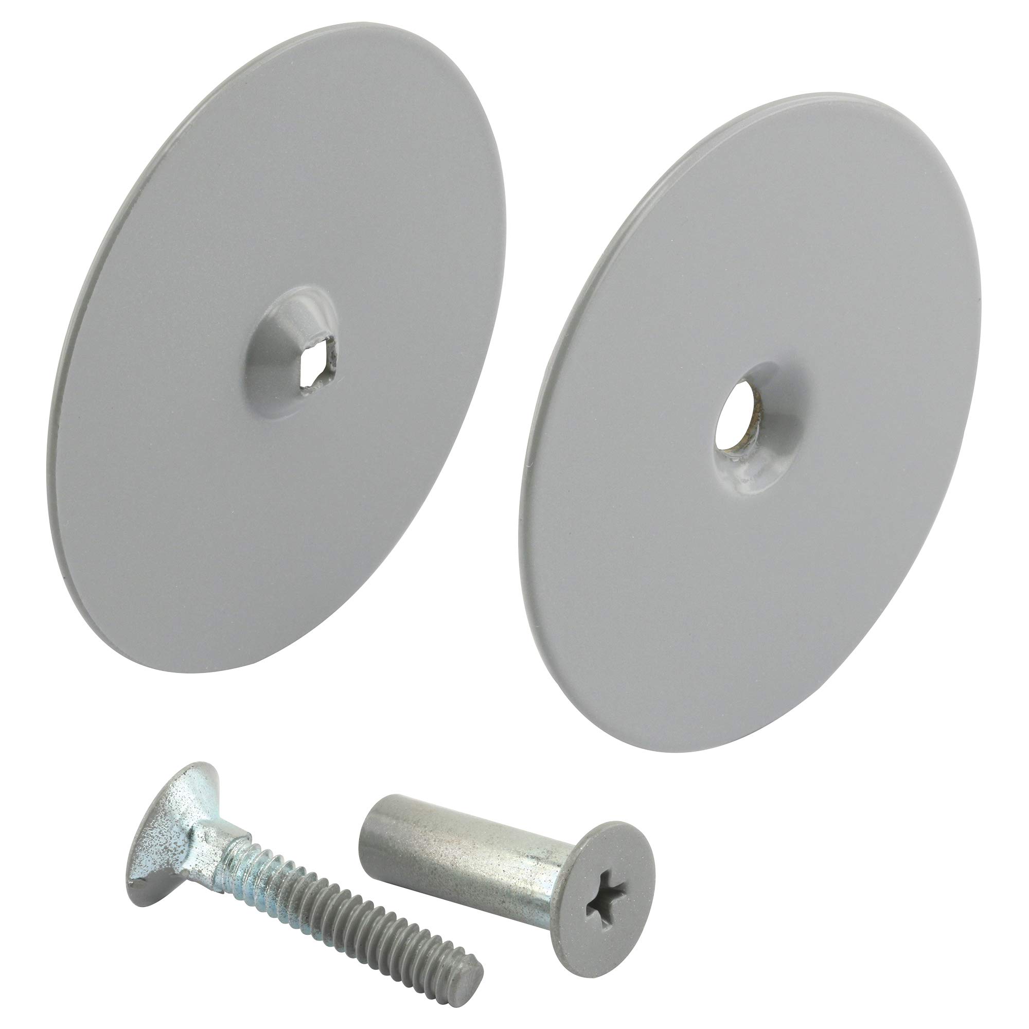 Prime-Line MP9515-2 Door Hole Cover Plates, 2-5/8 In. Outside Diameter, Gray Painted (2 Pack)