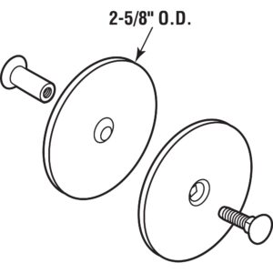 Prime-Line MP9515-2 Door Hole Cover Plates, 2-5/8 In. Outside Diameter, Gray Painted (2 Pack)