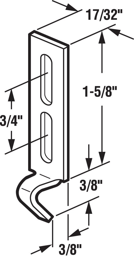 Prime-Line E 2054 Stamped Steel, Sliding Patio Door Keeper (2 Pack)