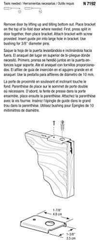 Prime-Line N 7192, Top or Bottom Mount, For Wood (2-Pack) Bi-fold Door Repair Bracket, Mill