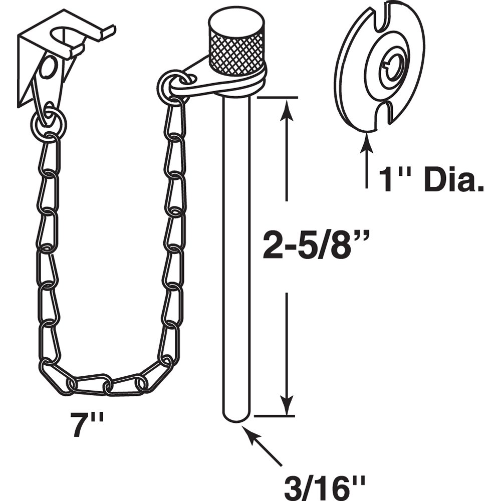 Slide-Co 15301 Patio Door Locking Pin-Aluminum (1 Set)