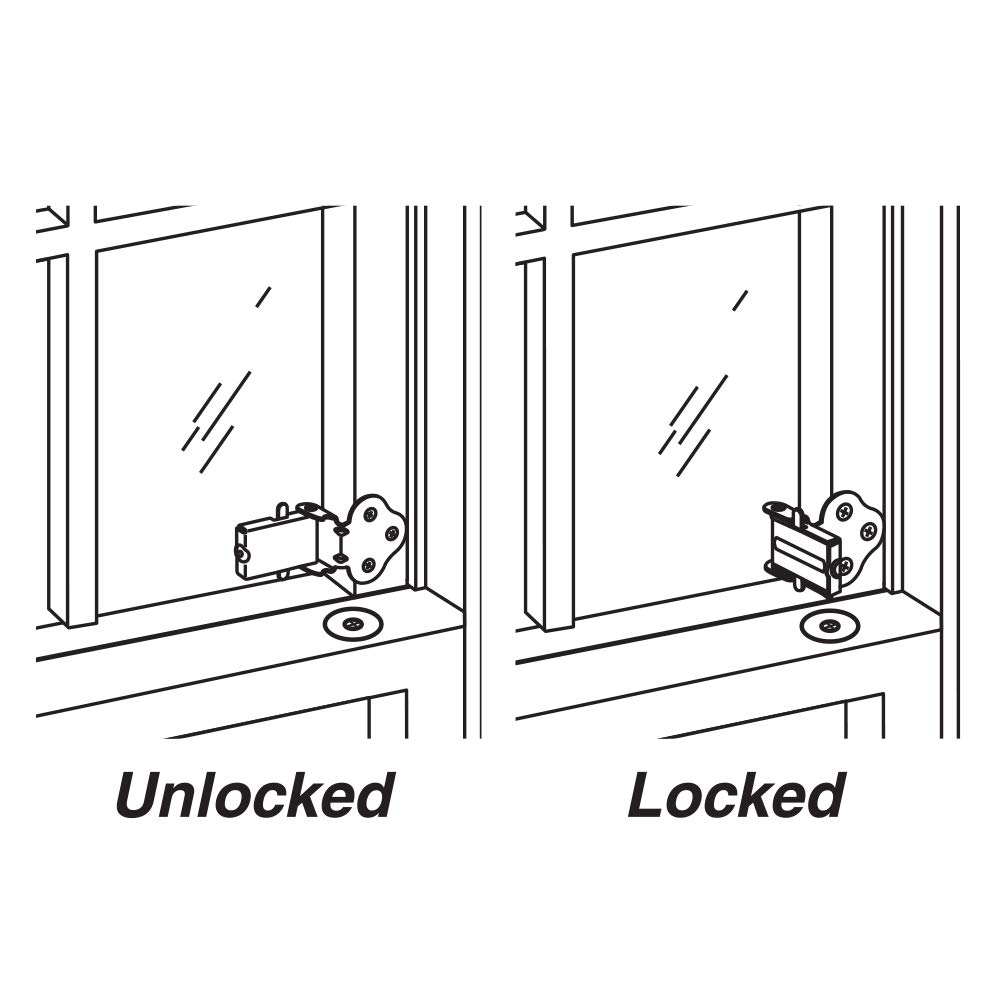 Prime-Line U 9926 Wood Window Flip Lock, 5/8 In. Projection, Stamped Steel Construction, Brass Plated (Single Pack)