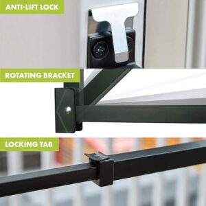 Ideal Security Sliding Door Security Bar for Patio Doors and Sliding Glass Doors, Black, Recyclable Cardboard Package, (25.75-47.5 Inches)