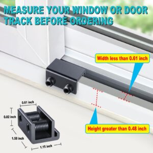 Sliding Window Locks (6 Sets), Security Window Locks with Keys, Adjustable Aluminum Sliding Window Stops, Easy Installation Without Drilling, for Vertical and Horizontal Sliding Windows (Black)