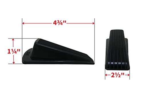 Shepherd Hardware 8934E 8934 Heavy Duty Rubber, Black, 2 Pack Door Wedge, 2-Pack