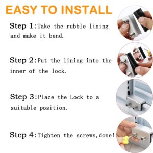 Window Locks, 4 Sets Premium Sliding Window Locks Security Up and Down Window, Vinyl Double window locks for Childproof Home Safety, Adjustable Vertical Horizontal Sliding Door Windows Lock Stopper