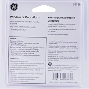 GE Personal Security Window and Door Alarm, 1 Pack, DIY Protection, Burglar Alert, Wireless Chime/Alarm, Easy Installation, Home Security, Ideal for Home, Garage, Apartment and More,White, 56789