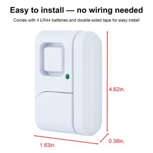 GE Personal Security Window and Door Alarm, 1 Pack, DIY Protection, Burglar Alert, Wireless Chime/Alarm, Easy Installation, Home Security, Ideal for Home, Garage, Apartment and More,White, 56789