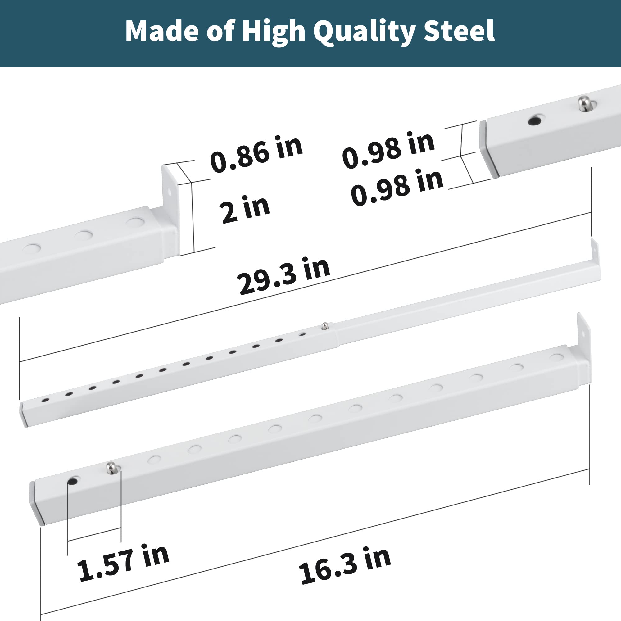 ZhouDaShu Adjustable Window Security Bars (Steel), Window Locks Bars Inside for Prevent Burglary, Window Stoppers for Vertical/Sliding Windows, Window Safety Bars Extends from 16.3-29.3 Inch(2 pcs)