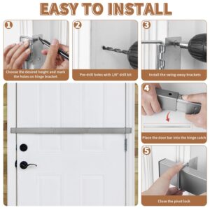 Door Security Bar Barricade Brackets Kit Set Door Stopper Home Defense Security Devices for Front Door
