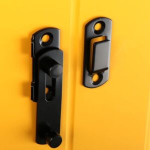 KAFENDA 2 Pack Small Stainless Steel Door Lock Flip Lock Safety Door Bolt Lock, Door Holder Latch (Black)