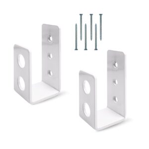 SecurityMan Heavy Duty 2x4 Door Barricade Brackets - Kick Proof Up to 700lbs, Install in Minutes -(2pc) Thick 3.5mm Iron Metal U Bracket - Gate Bar Holder for Indoor/Outdoor Door Security Brace Bar