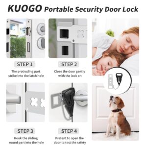 Portable Door Lock for Travel, Hotel Door Locks for Travelers, Two Function Reliable Safety Door Security Devices, Perfect for Doors in Hotel, Apartment(Upgraded)