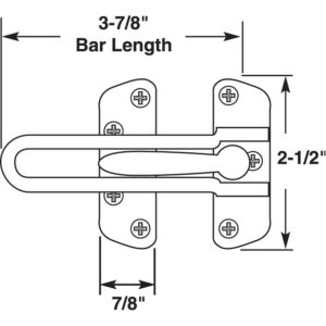 Defender Security U 10309 Bar Door Guard Swing Lock, single pack, Classic Bronze