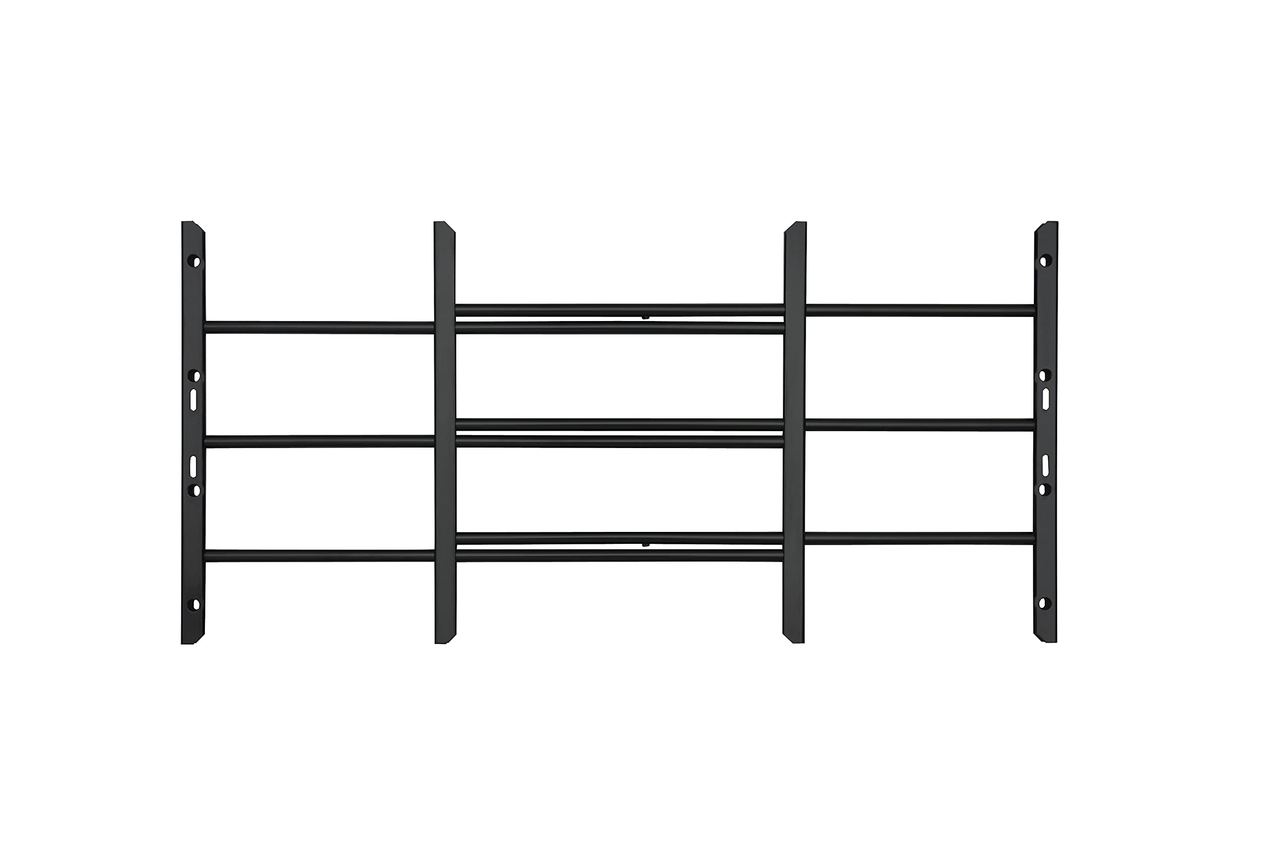 Grisham AWG Fixed Window Security Bars, (Black, 3Bars)14''H x 22''- 38''1/2 Adjustable Width Window Safety Guards for Children, Tubular Steel, Rust Resistant