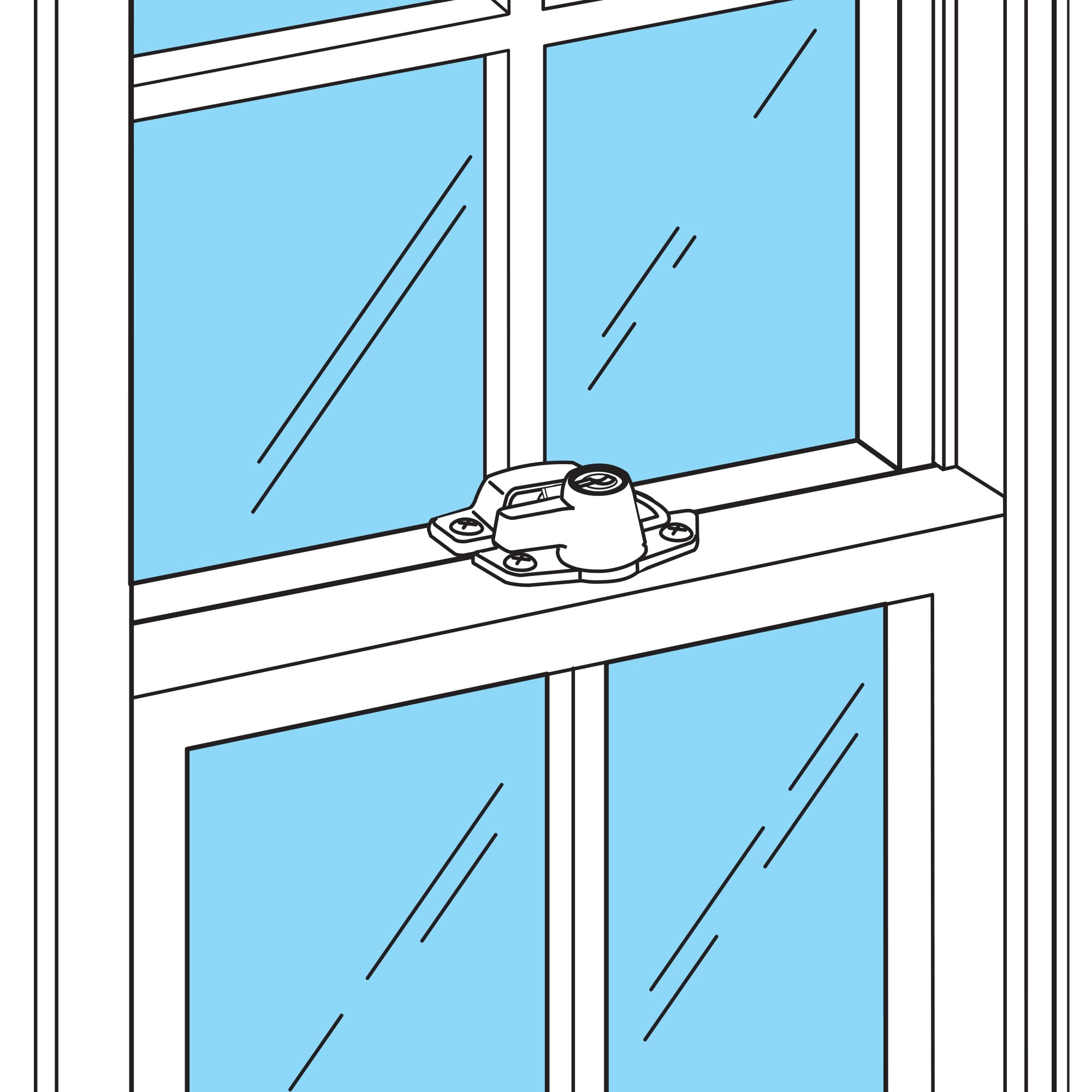 Defender Security U 9928 Sash Lock, single pack, White