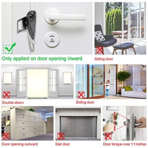 Portable Door Lock Home Security,2 Pack Security Door Lock for Travel, Safety and Privacy Protection, Practical Suitable for Hotel Room Airbnb and Apartment Doors, College Room Black