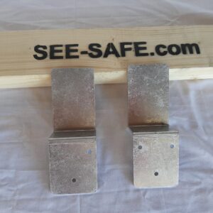 SEE-SAFE Drop Open Bar Security Barn Door Lock Brackets Fits 2x4 Boards 3" Wide 1 Pair Stopper Jammer Barricade