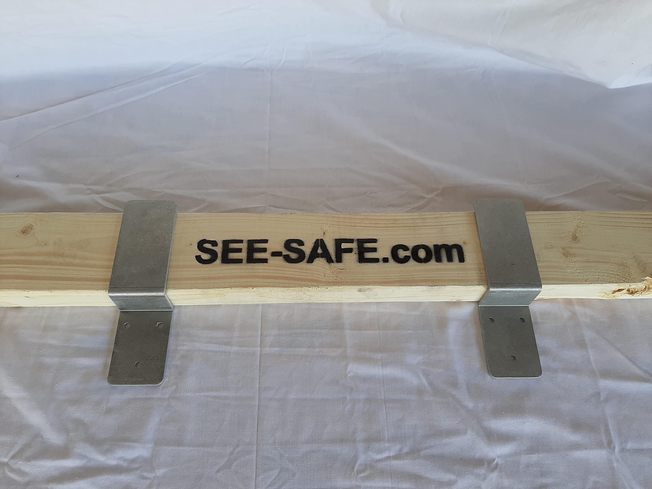 SEE-SAFE Drop Open Bar Security Barn Door Lock Brackets Fits 2x4 Boards 3" Wide 1 Pair Stopper Jammer Barricade