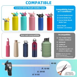 Straw Lid for Hydroflask Wide Mouth, Straw Lid Compatible with Hydro Flask 20 32 40 oz Wide Mouth Wide Mouth Straw Lid Compatibility Most Sports Water Bottle (Black)