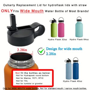 Ouharty Wide Mouth Straw Lids for HydroFlask 12 16 18 20 32 40 64 oz Wide Mouth Sport Water Bottle